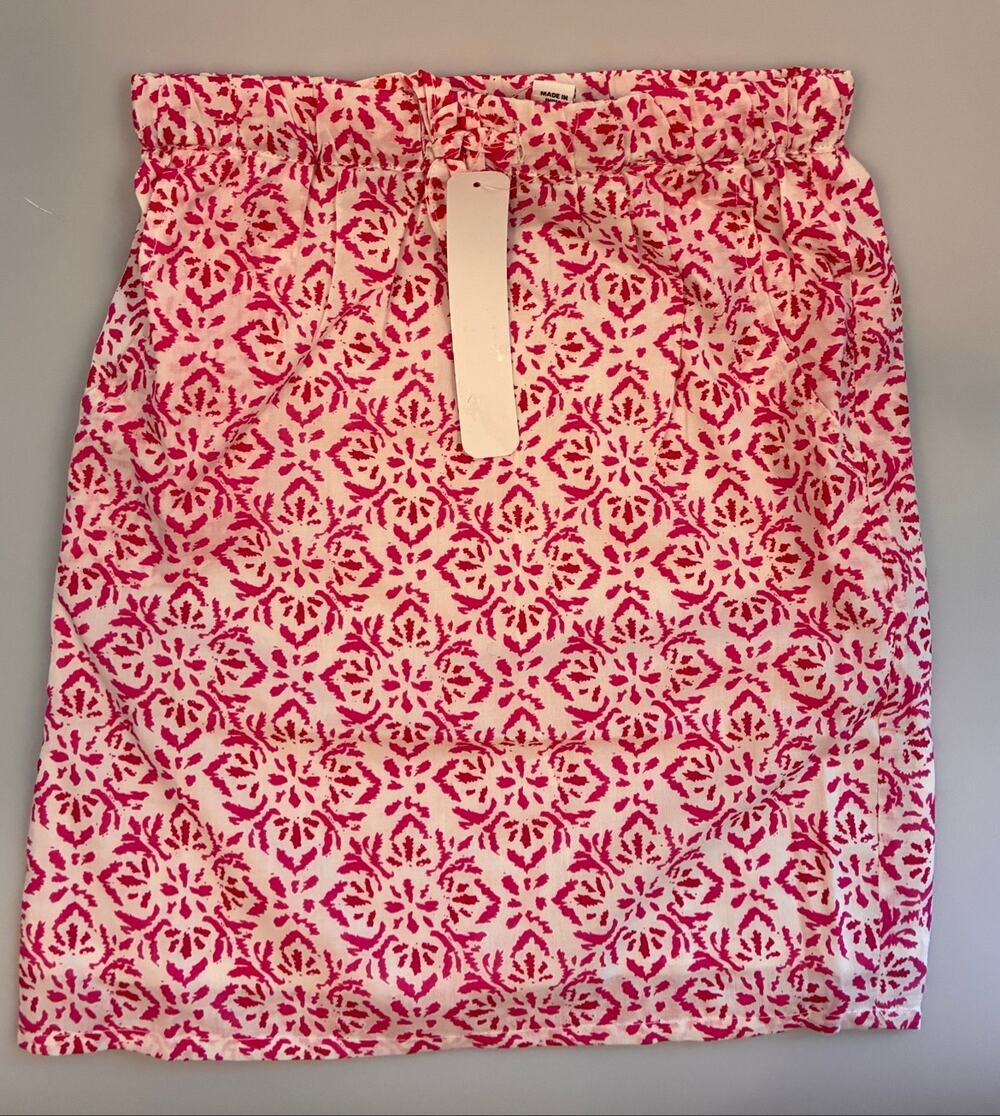 Nandy & Molly NWT Girls Skirt Size 8 Pink White Floral Block Print Cotton